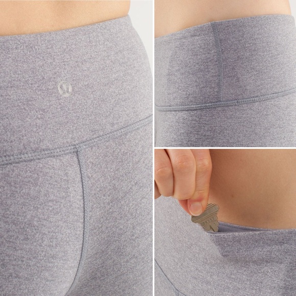 Lululemon Wunder Under Crop in 
Heathered Fossil (Gray) 21” W6421S • 4 - Picture 5 of 7